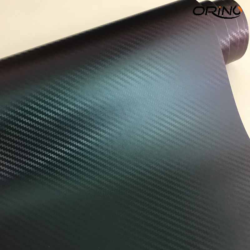 Blue to Purple Chameleon Carbon Fiber Vinyl Wrap Roll with Air-Release Technology Full Car Wrapping Foil