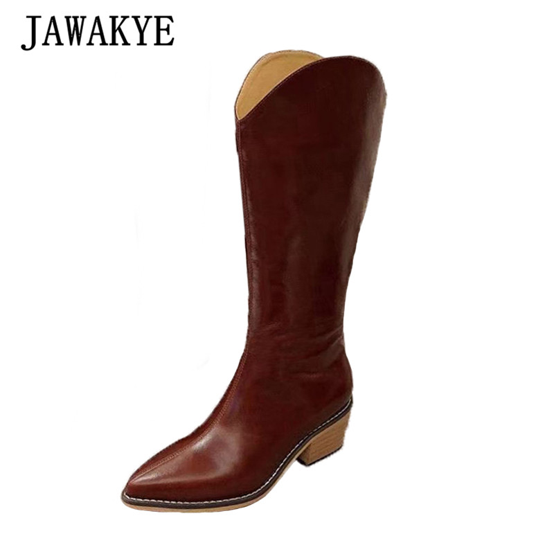 Celebrity Western Style Knight Boots Women Riding Shoes Wooden Chunky Heel Real Leather Knee High Boots Pointy Black White Boot
Celebrity Western Style Knight Boots Women Riding Shoes Wooden Chunky Heel Real Leather Knee High Boots Pointy Black White Boot