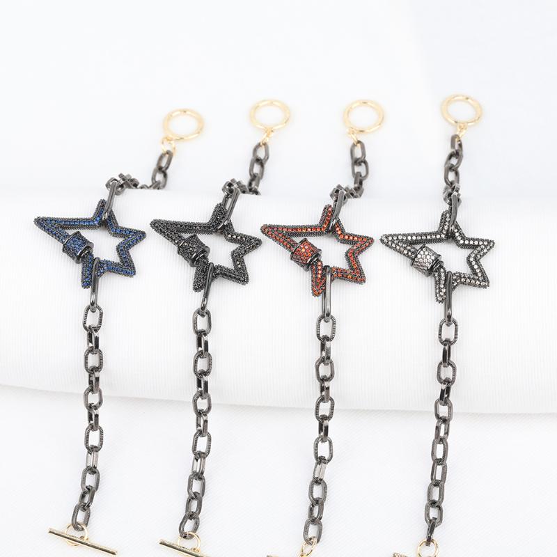 3pcs/Lot Blue Purple Zirconia Paved Five Point Stars Screw Clasps Gun Black Metal Bracelet Fashion Women Handmade Punk Jewelry
3pcs/Lot Blue Purple Zirconia Paved Five Point Stars Screw Clasps Gun Black Metal Bracelet Fashion Women Handmade Punk Jewelry