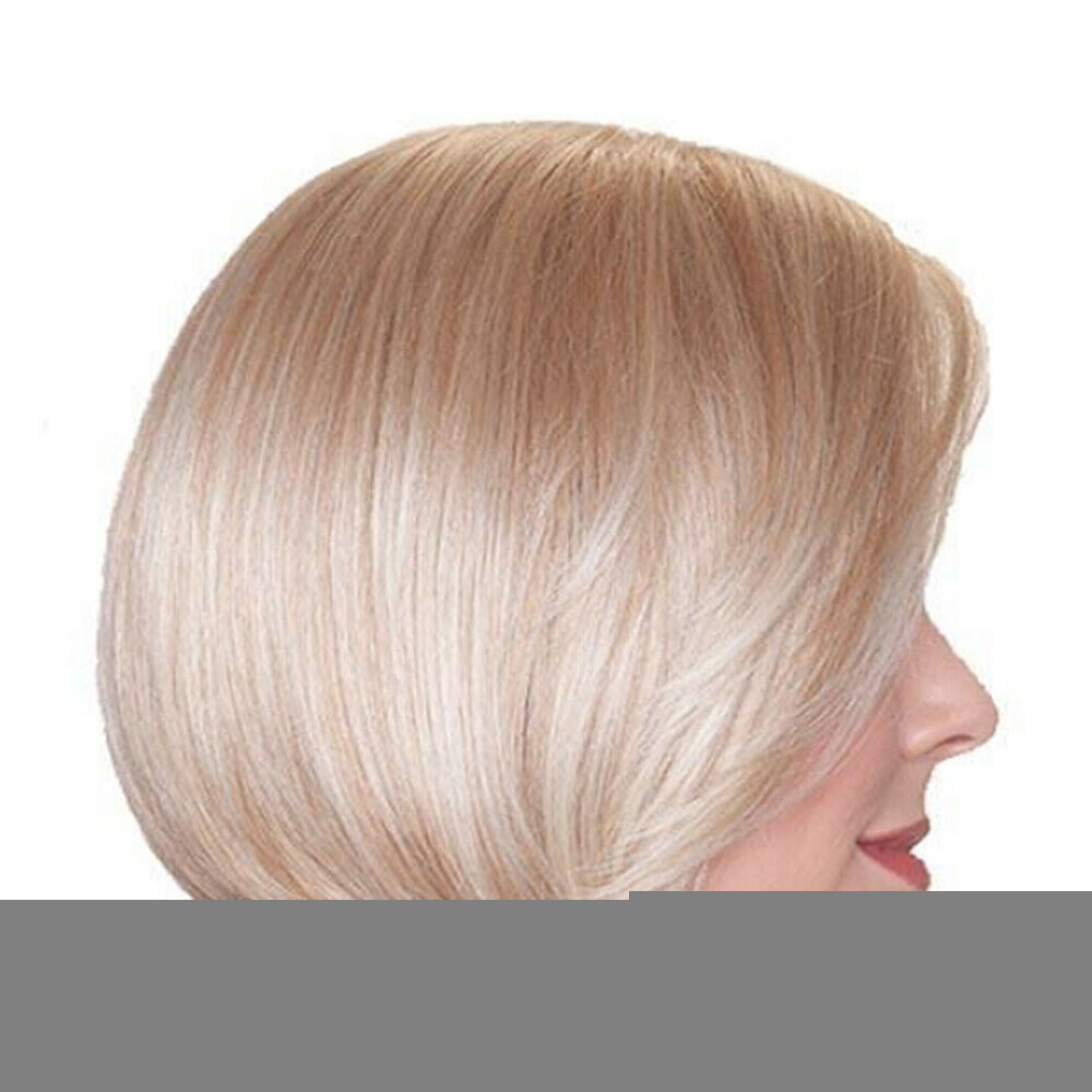 Short Straight Bob Full Wig Blonde Natural Synthetic Hair Fancy Dress Cosplay US