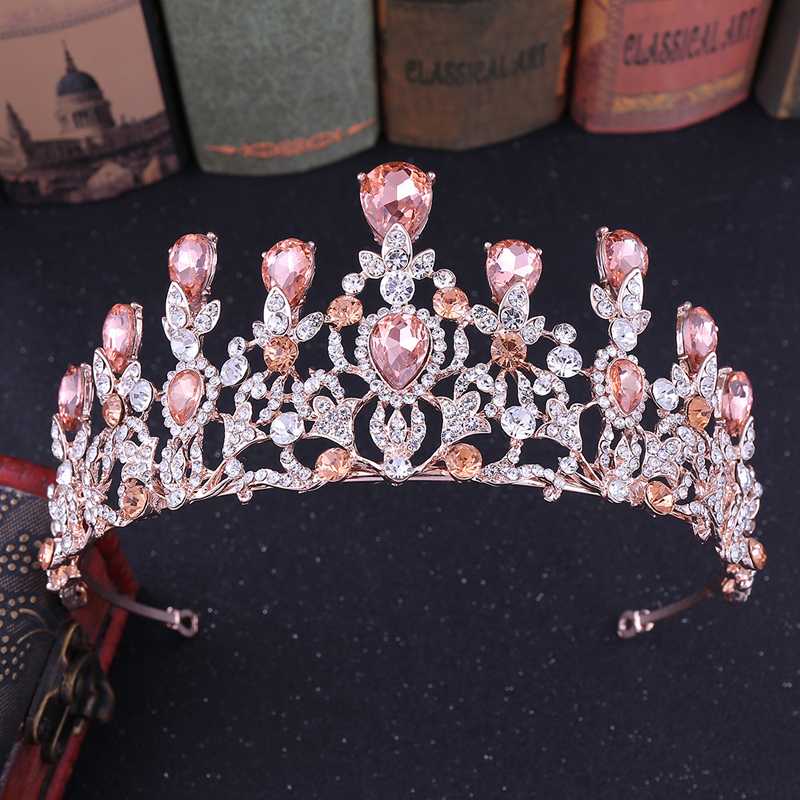 Fashion Luxury Rose Gold Pink Crystal Wedding Crown Queen Tiara Headband Bridal Diadem For Women Marriage Hair Jewelry
Fashion Luxury Rose Gold Pink Crystal Wedding Crown Queen Tiara Headband Bridal Diadem For Women Marriage Hair Jewelry