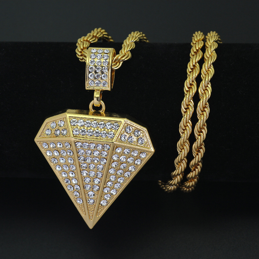 Hip Hop Choker 8" Miami Cuban Bracelet & Crystal Rhinestone Watch & Iced Out Geometric Pendant Necklace Gold Color Jewelry Set Y200810