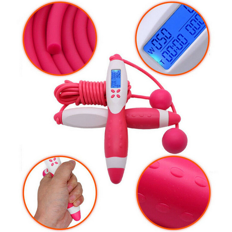 Digital LCD Jump Jumping Skipping Rope Calorie Counter Timer Gym Fitness Home