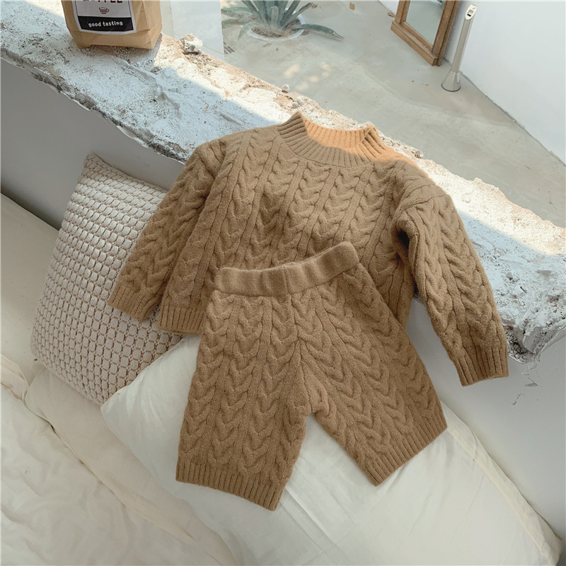 Toddler Baby Girls Clothing Sets Fall Winter Cardigan Sweater+Shorts Infant Baby Girls Knit Suit children clothes from 2 to 7 yX1019
