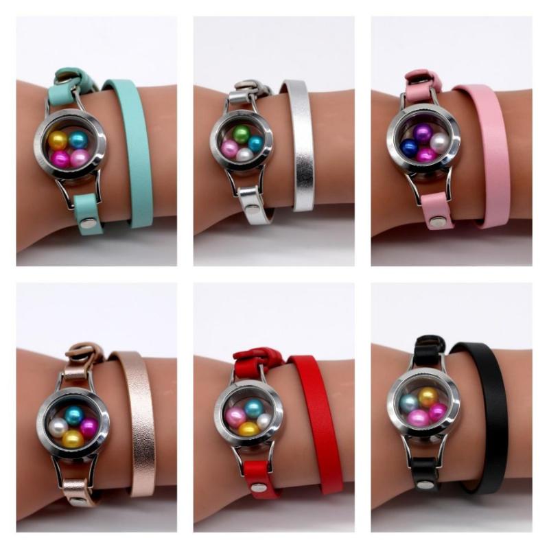 New Waterproof Locket Leather Bracelets 25mm Stainless Steel Round Locket Leather Wrap Bracelets 7 Colors SL019
New Waterproof Locket Leather Bracelets 25mm Stainless Steel Round Locket Leather Wrap Bracelets 7 Colors SL019