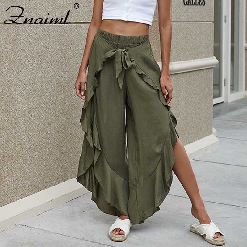 Znaiml Personality Ruffles High Street Casual Solid Wide Leg Pants Women Autumn Fashion Loose Bottoms Soft Pants Femme Mujer, Army green
Znaiml Personality Ruffles High Street Casual Solid Wide Leg Pants Women Autumn Fashion Loose Bottoms Soft Pants Femme Mujer, Army green