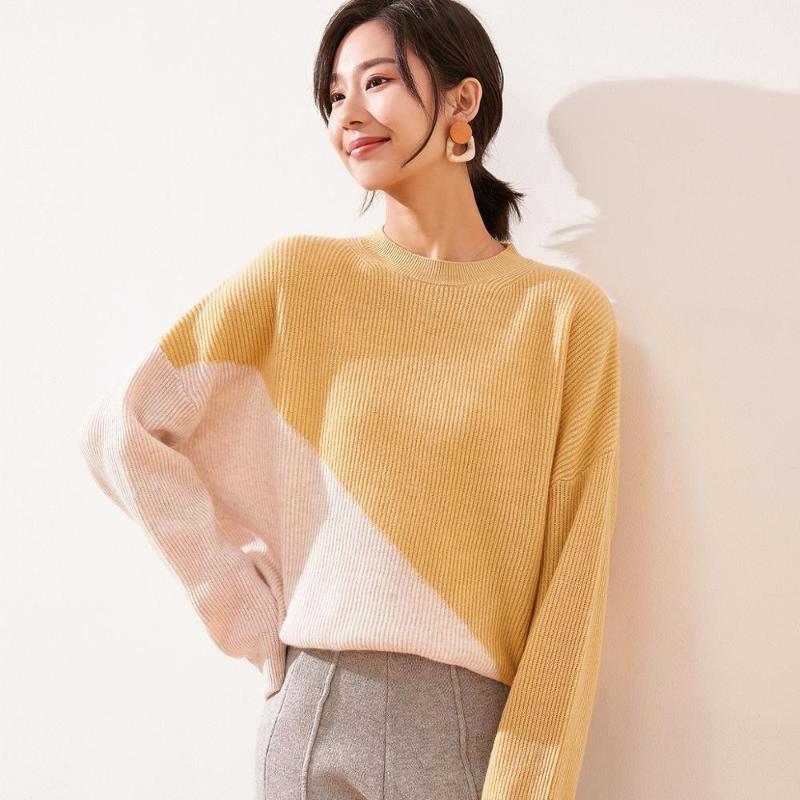 masigoch autumn winter new 100% merino wool patchwork loose sweater woman fashion pullovers, Beige
masigoch autumn winter new 100% merino wool patchwork loose sweater woman fashion pullovers, Beige