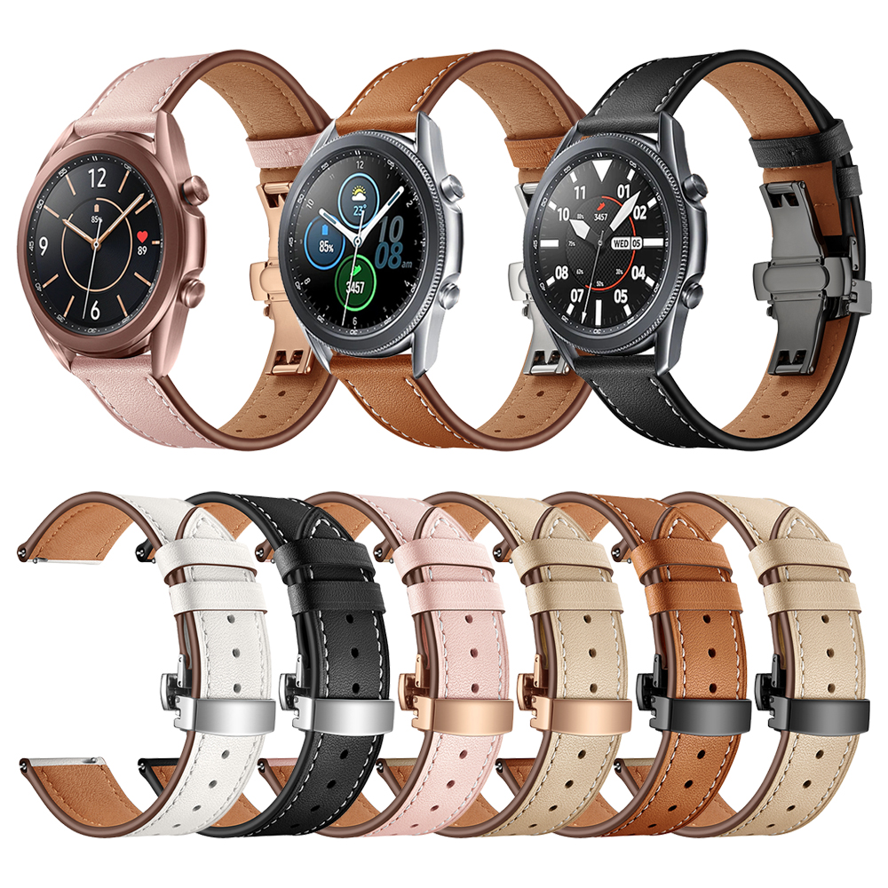 20mm/22mm Butterfly Buckle Leather Strap for Samsung Galaxy Watch 3 45mm 41mm Band Replacement Wrist Belt
20mm/22mm Butterfly Buckle Leather Strap for Samsung Galaxy Watch 3 45mm 41mm Band Replacement Wrist Belt
