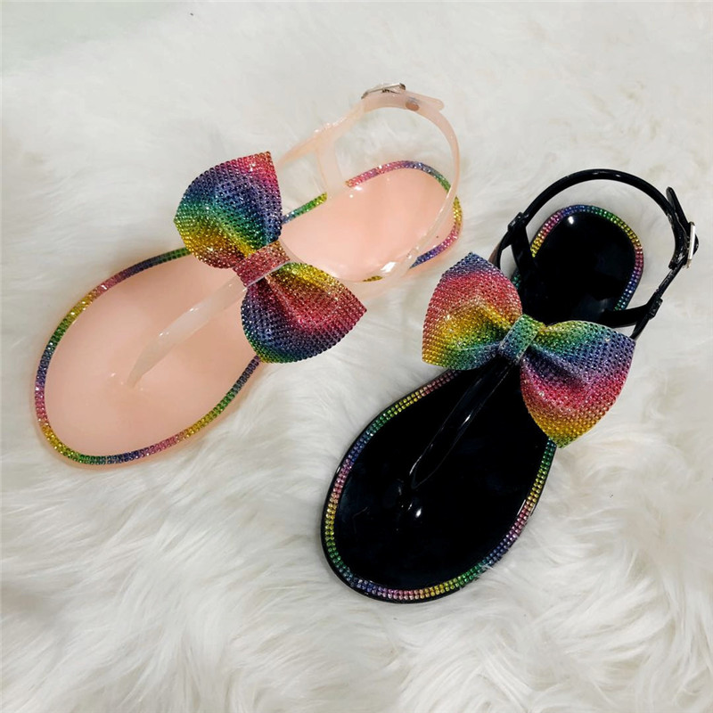 2020 Top seller - Rome Hot Selling Wedges Summer shoes Rainbow diamond bow big slippers jelly Women sandals Large Size, White 
2020 Top seller - Rome Hot Selling Wedges Summer shoes Rainbow diamond bow big slippers jelly Women sandals Large Size, White