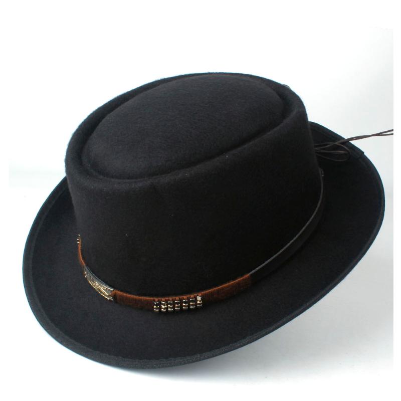 Fashion Men Women Pork Pie Hat With Belt Party Hat For Lady Fedora For Gentleman Dad Size 58CM, Black
Fashion Men Women Pork Pie Hat With Belt Party Hat For Lady Fedora For Gentleman Dad Size 58CM, Black