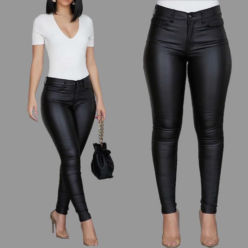 Woman Faux Leather Pants Skinny Pencil Sexy Slim Fit Trousers Solid PU Leather Bodycon Pants Spring Autumn Fashion Streetwear, Black
Woman Faux Leather Pants Skinny Pencil Sexy Slim Fit Trousers Solid PU Leather Bodycon Pants Spring Autumn Fashion Streetwear, Black