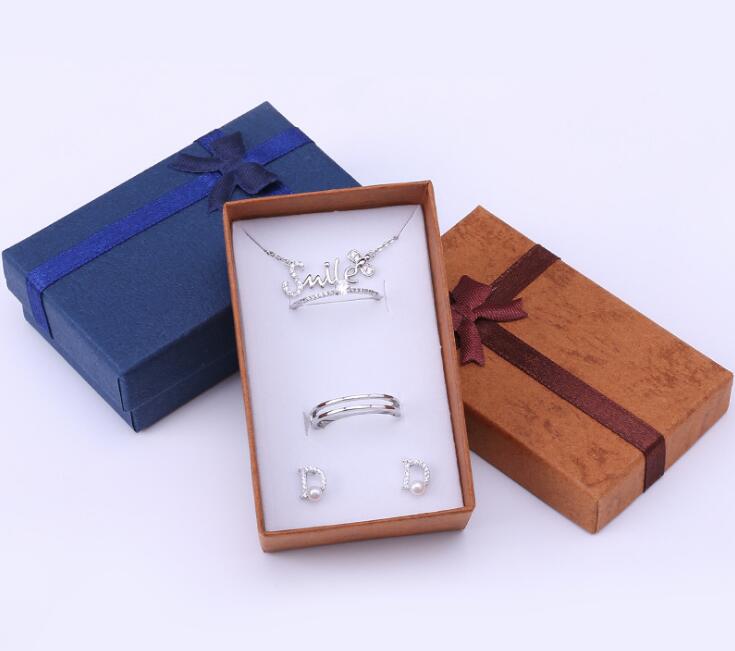 Cloud paper box 5*8 double ring ear ring jewelry box heaven and earth cover necklace packing box WY1568