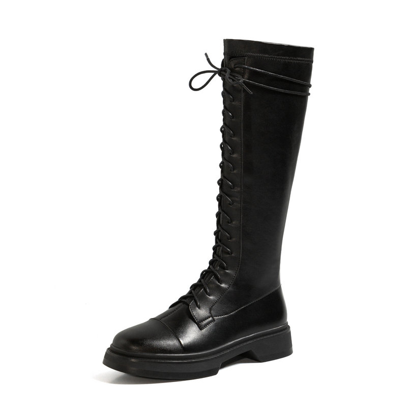 2021 New PU Leather Knee High Boots Square Heel Lace Up Long Boots Casual Round Toe Autumn Winter Women Shoes Size 34-43, Black pu
2021 New PU Leather Knee High Boots Square Heel Lace Up Long Boots Casual Round Toe Autumn Winter Women Shoes Size 34-43, Black pu