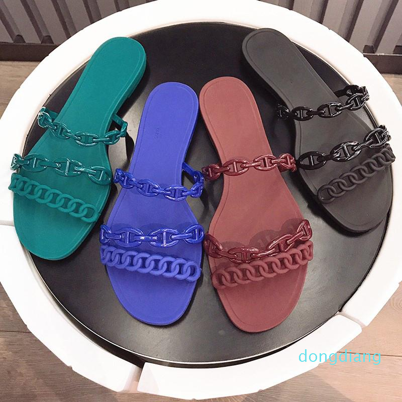 Hot Sale-Fashion blue chain flat slides sandals rubber flip flop luxury women designer shoes, Black
Hot Sale-Fashion blue chain flat slides sandals rubber flip flop luxury women designer shoes, Black