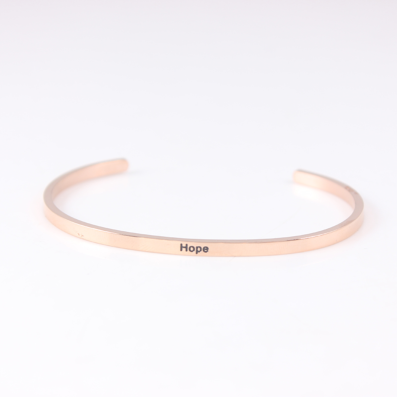Rose Gold Color Bracelet Bangle Stainless Steel Bar Engraved Positive Inspirational Quote Cuff Mantra Bracelet Bangle For Women
Rose Gold Color Bracelet Bangle Stainless Steel Bar Engraved Positive Inspirational Quote Cuff Mantra Bracelet Bangle For Women