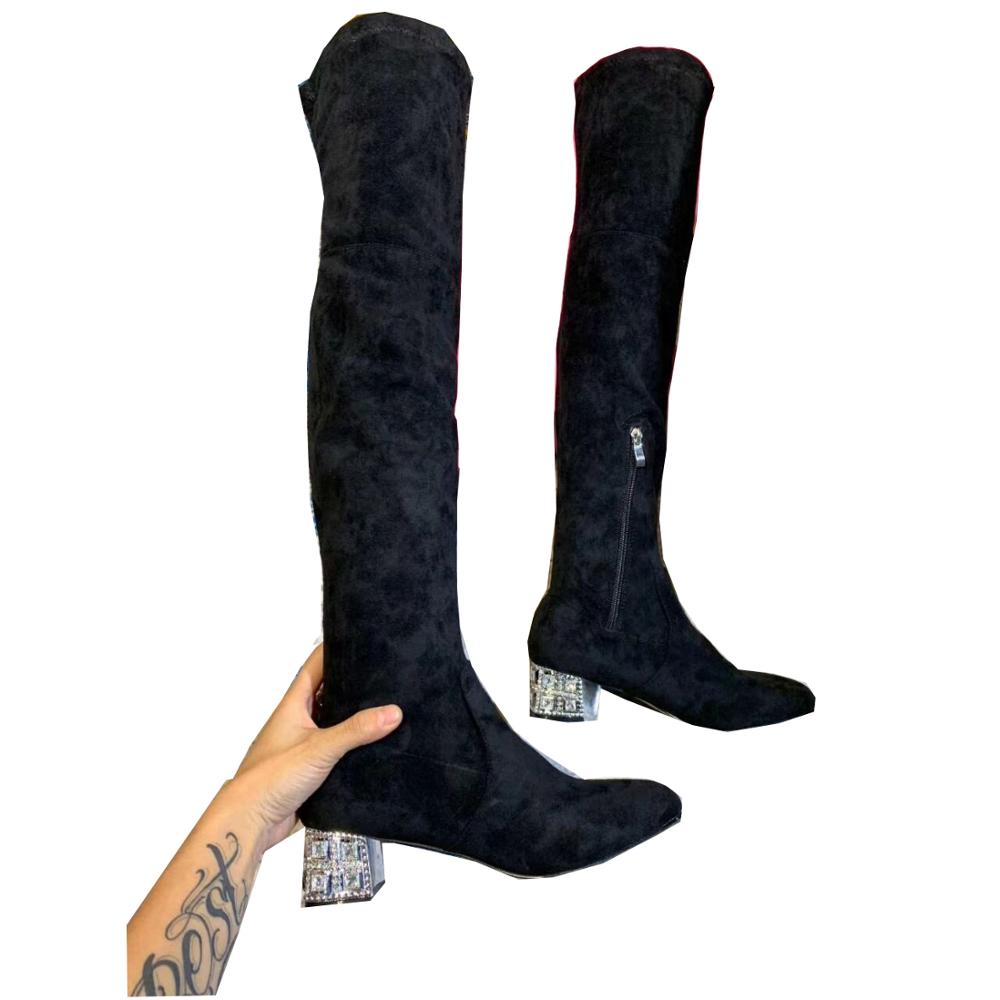 Sexy Slim Women Boots Autumn Winter Crystal Heel Over The Knee Stretch Boots Soft Leather Ladies Slim Thigh High Sapatos, As show
Sexy Slim Women Boots Autumn Winter Crystal Heel Over The Knee Stretch Boots Soft Leather Ladies Slim Thigh High Sapatos, As show