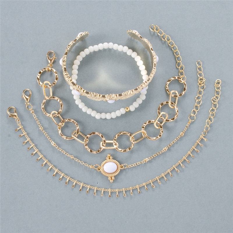 Boho Ethnic 5pcs/set Geometric White Beads Chain Bracelet Women Hollow Link Chain Charm Bracelets Bangles Female Jewelry
Boho Ethnic 5pcs/set Geometric White Beads Chain Bracelet Women Hollow Link Chain Charm Bracelets Bangles Female Jewelry