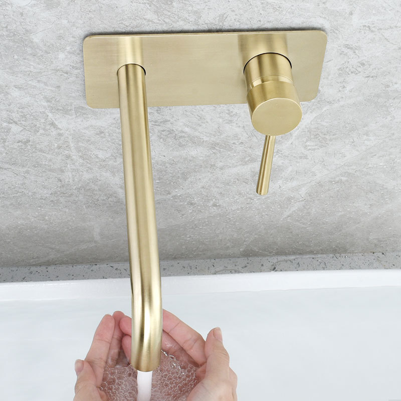 MTTUZK maBlack Bathroom Basin Faucet Wall Mounted Brushe Gold Brass Mixer Tap With Embedded Box Wall-Mounted Concealed Faucet
MTTUZK maBlack Bathroom Basin Faucet Wall Mounted Brushe Gold Brass Mixer Tap With Embedded Box Wall-Mounted Concealed Faucet