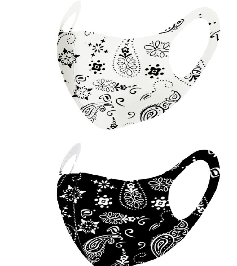 Men Women Face Mask Mouth Protection Stylish Print Pattern 3D Masks Covers Washable Reusable Breathable Unisex
