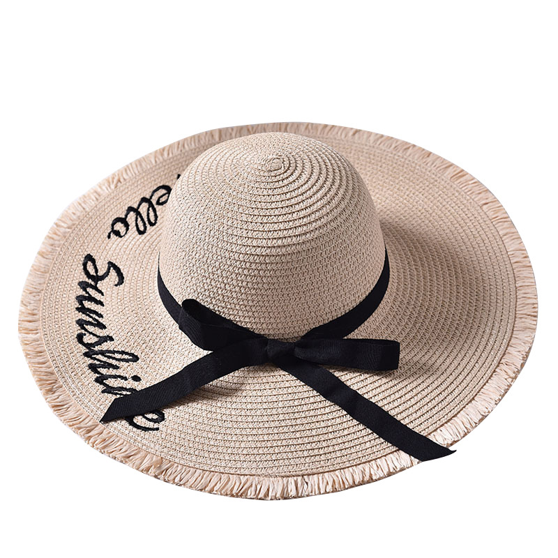 Wide Brim Letter Embroidery Sun Hat Women Bow Ribbon Handmade Straw Hat Outdoor Vacation Beach Cap Summer Hats Wholesale, White
Wide Brim Letter Embroidery Sun Hat Women Bow Ribbon Handmade Straw Hat Outdoor Vacation Beach Cap Summer Hats Wholesale, White