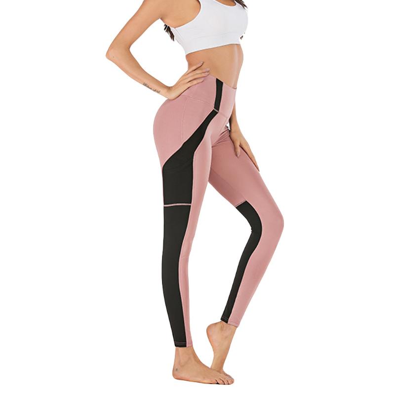 Workout Gym Tight High Waist Sports Pants Women Anti-sweat Soft Fitness Yoga Leggings Pants Running Pocket #20