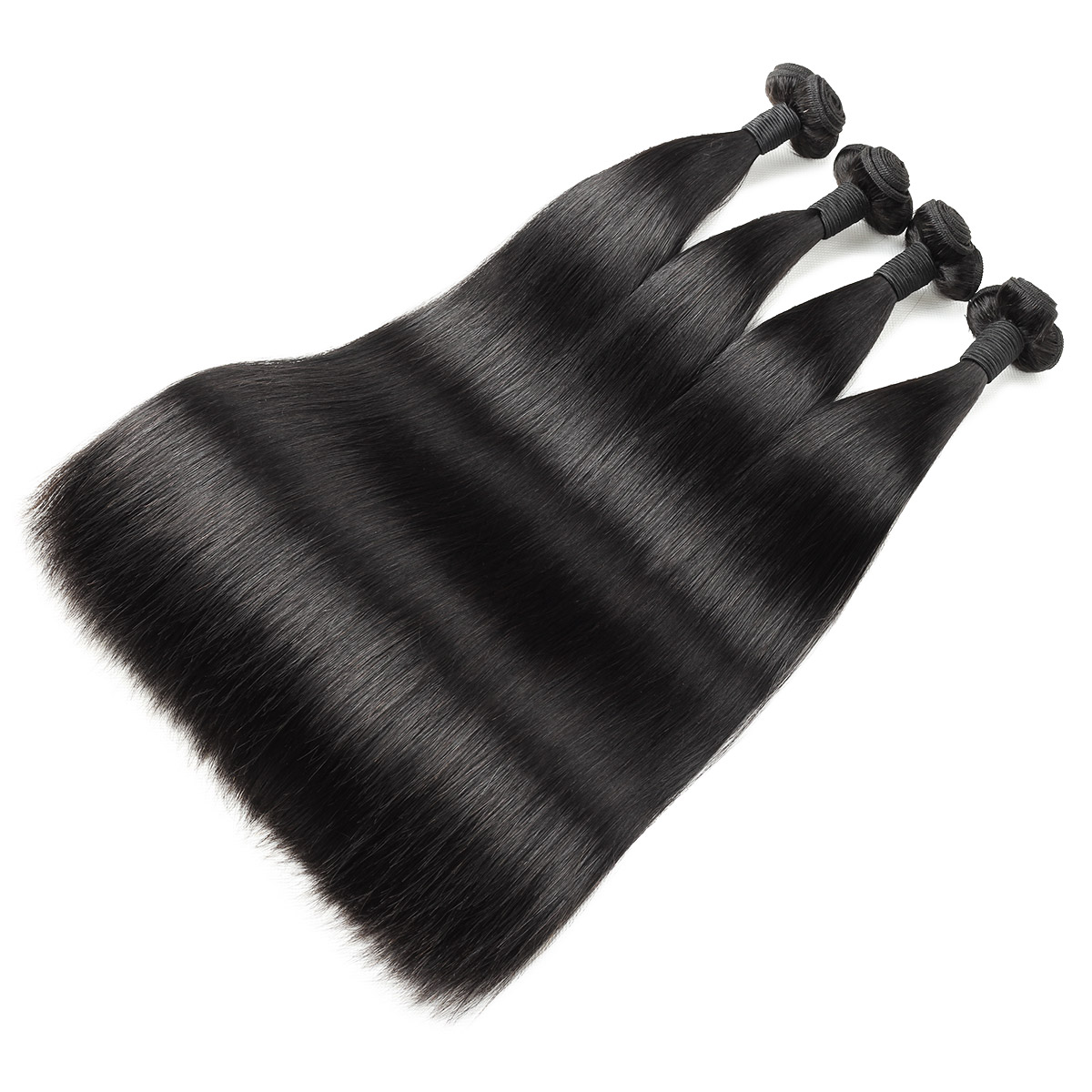 Ishow Funmi Hair 100A Double Drawn Straight Human Hair Bundles 3/4 PCS Brazilian Peruvian Malaysian Indian Hair Extensions for Women All Ages 8-28inch