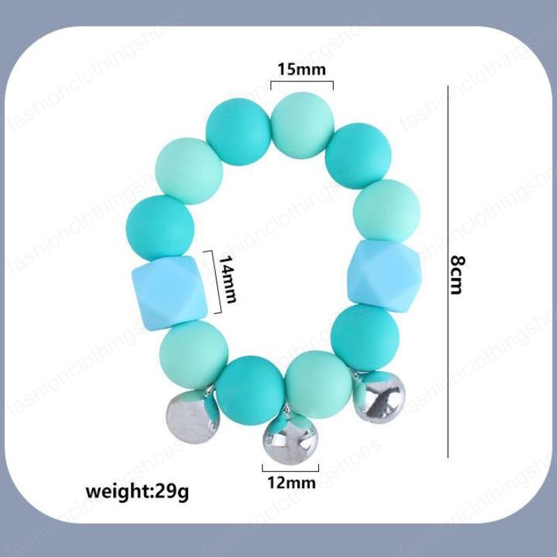 Baby Bell Toy Teethers Toddlers Boy Girls Bell Silicone Bead Teething Bracelet Baby Teething Stick