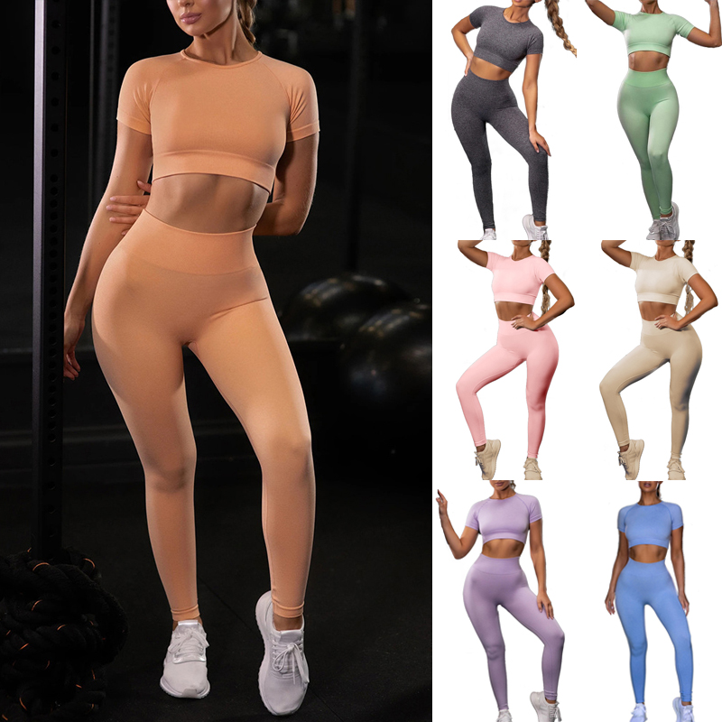 Seamless Yoga Set Women Gym Workout Clothes Fitness Sports Suits Short Sleeve Tops High Waist Pants Running Sportswear Tracksuit, 05
Seamless Yoga Set Women Gym Workout Clothes Fitness Sports Suits Short Sleeve Tops High Waist Pants Running Sportswear Tracksuit, 05