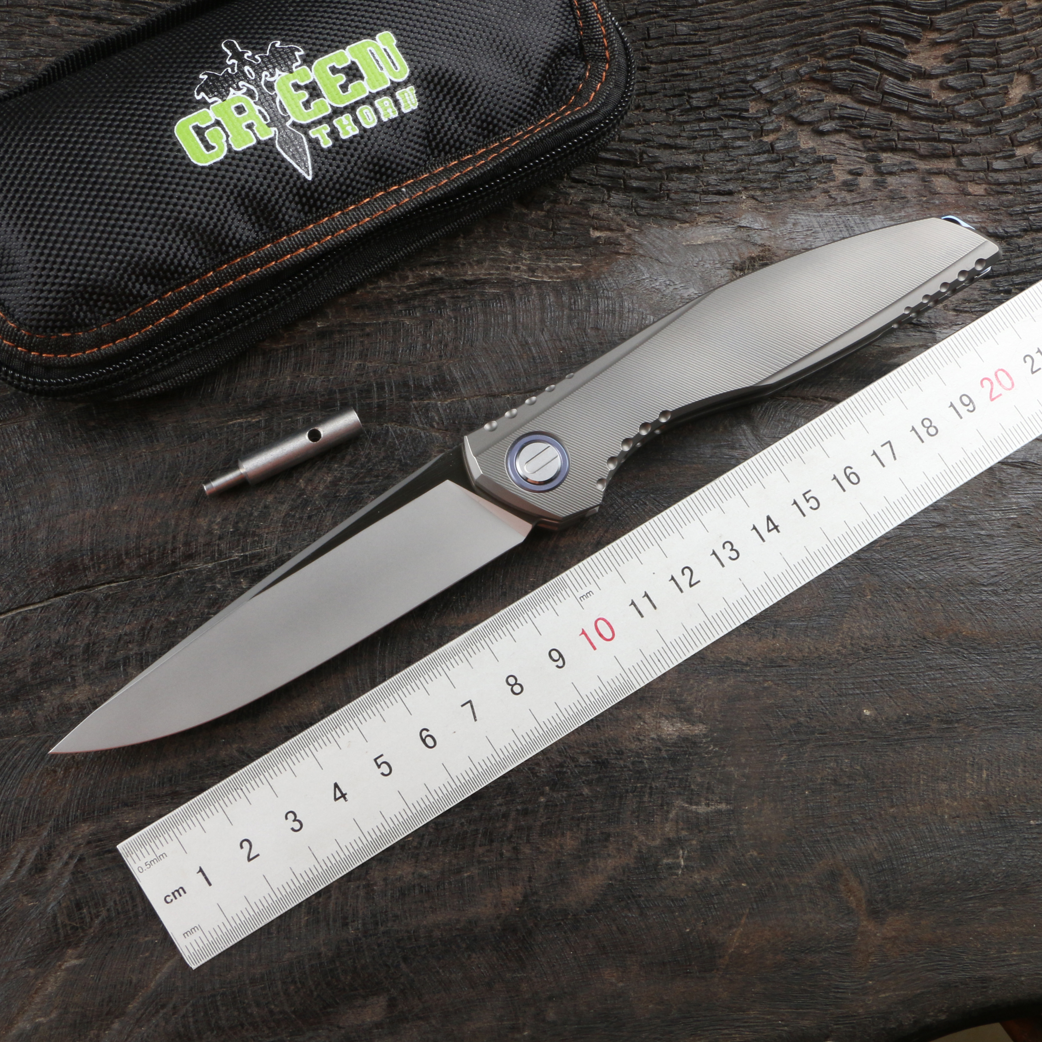 Green thorn Lee quick open folding knife m390 blade TC4 titanium alloy handle camping field survival fruit knife practical EDC tool