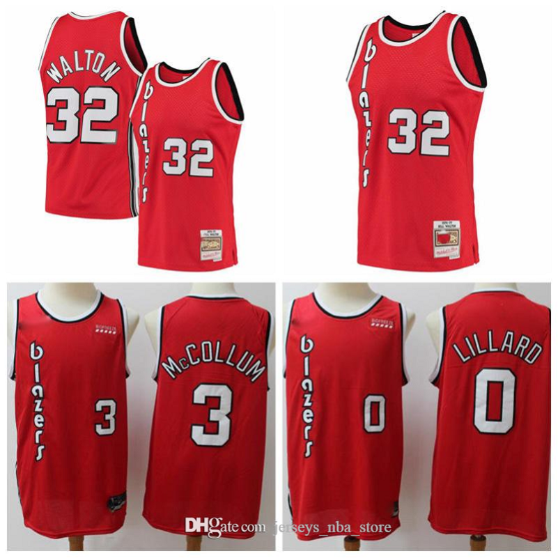 Men Portland Trail Blazers 32 Bill Walton 3 McCCLUM 0 Lillard Mitchell & Ness Red 1976-77 Swingman Player Jersey 02, Color1
Men Portland Trail Blazers 32 Bill Walton 3 McCCLUM 0 Lillard Mitchell & Ness Red 1976-77 Swingman Player Jersey 02, Color1