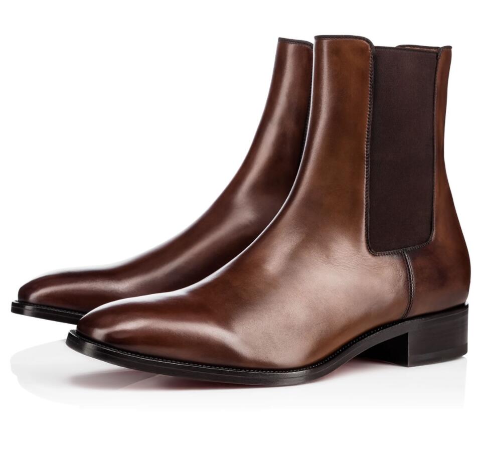 Elegance Gentleman Samson Ankle Boots Red Bottom Boots Black,Brown Calfskin Leather Men Fashion Winter Booty Famous Party Wedding EU38-46 
Elegance Gentleman Samson Ankle Boots Red Bottom Boots Black,Brown Calfskin Leather Men Fashion Winter Booty Famous Party Wedding EU38-46