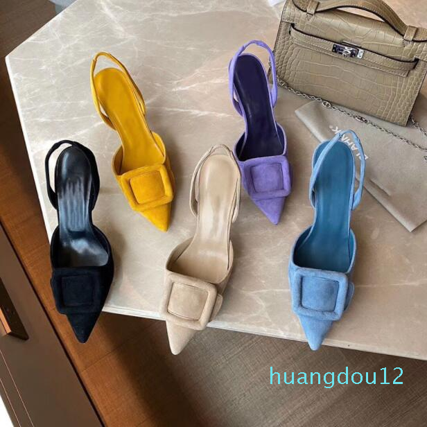 Hot Sale- Summer new sexy pointed thin heel shallow mouth square buckle sandals female Baotou back elastic elastic mules shoes high heels
Hot Sale- Summer new sexy pointed thin heel shallow mouth square buckle sandals female Baotou back elastic elastic mules shoes high heels