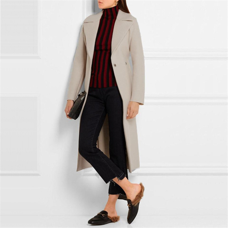 Fashion Solid Women Long Wool Blend Coat Casual Belt Cashmere Jacket Double Breasted Slim Ladies Coats, Beige
Fashion Solid Women Long Wool Blend Coat Casual Belt Cashmere Jacket Double Breasted Slim Ladies Coats, Beige