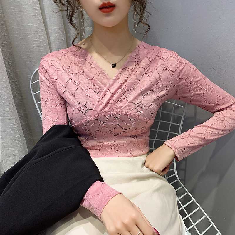 2020 New Spring European Clothes Sexy Drape V-Neck Lace T-shirt Women Tops Long Sleeve Ropa Mujer Bottoming Shirt Tees T02209, Pink tshirt
2020 New Spring European Clothes Sexy Drape V-Neck Lace T-shirt Women Tops Long Sleeve Ropa Mujer Bottoming Shirt Tees T02209, Pink tshirt