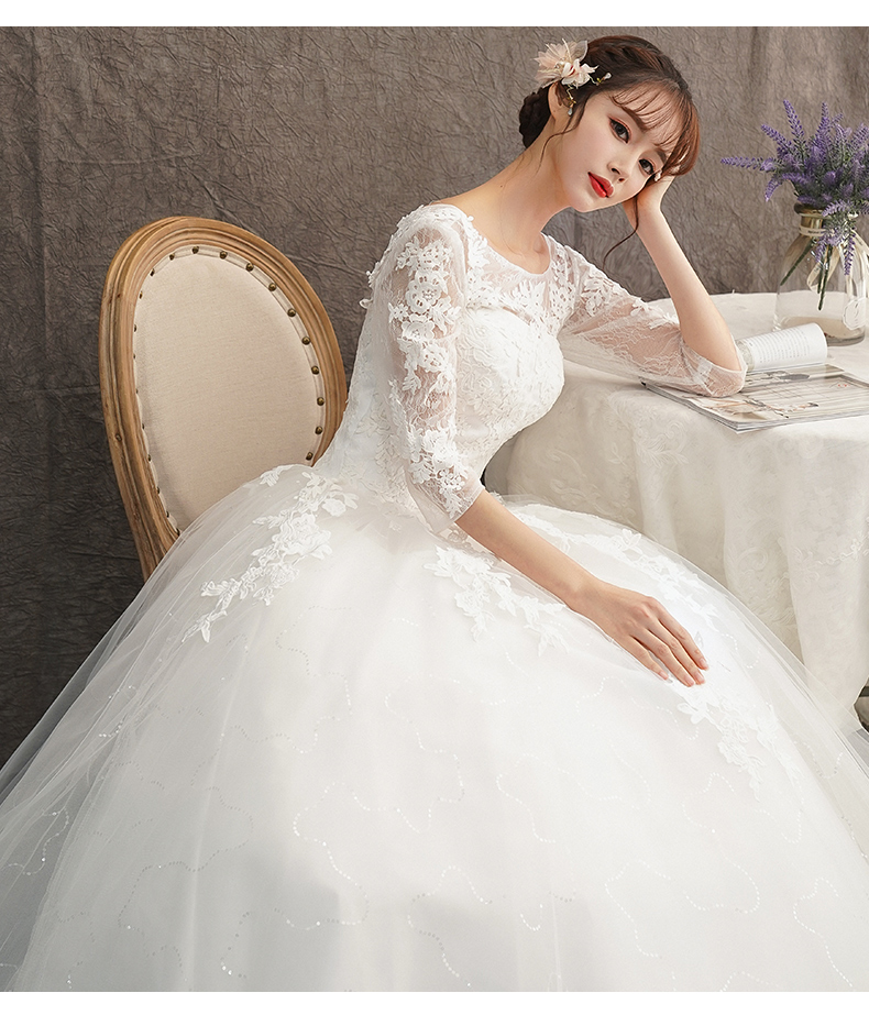 High Waist Pregnant Women Wedding Dress Long Sleep Lace Bridal Gowns Custom Dress Vestidos De Novia Nemidor Robe De Soiree