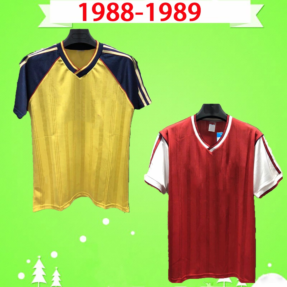 1988 1989 Vintage soccer jerseys home red away yellow classic uniform Miller Bould Quinn Merson Davis Dixon 88 89 football shirts
1988 1989 Vintage soccer jerseys home red away yellow classic uniform Miller Bould Quinn Merson Davis Dixon 88 89 football shirts