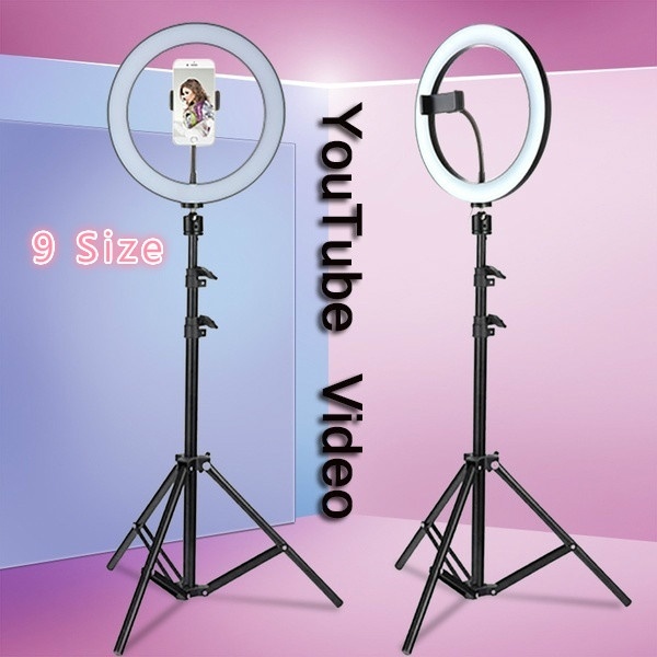 Youtube LED Selfie Three-speed Cold Warm Stepless Lighting Dimmable LED Ring Light Video Lamp With 50/160cm Tripod Ring Light
Youtube LED Selfie Three-speed Cold Warm Stepless Lighting Dimmable LED Ring Light Video Lamp With 50/160cm Tripod Ring Light