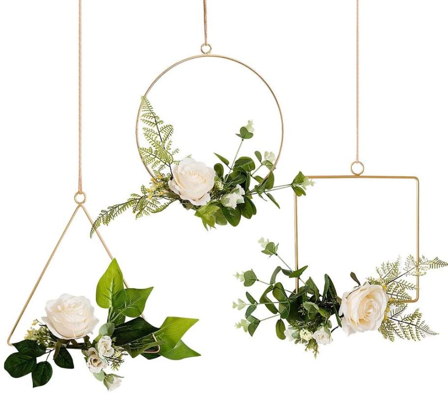 3pcs Floral Hoop Wreath Artificial White Roses with Metal Ring for Home, Backdrop, Wedding Decor, Rust Prevention Process, Milky white
3pcs Floral Hoop Wreath Artificial White Roses with Metal Ring for Home, Backdrop, Wedding Decor, Rust Prevention Process, Milky white