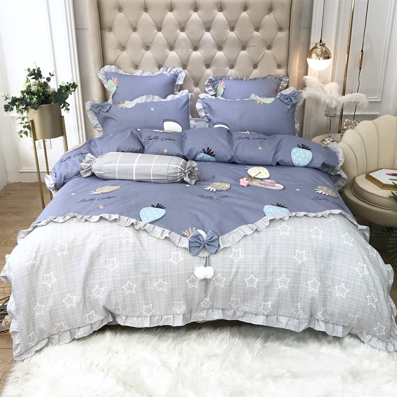 Fashion Bedding Set Luxury Lotus Leaf Edge Bed Sheet Quilt Cover Pillowcase Family Set Queen King Size Bed Linen Princess Style, 4pcs q
Fashion Bedding Set Luxury Lotus Leaf Edge Bed Sheet Quilt Cover Pillowcase Family Set Queen King Size Bed Linen Princess Style, 4pcs q