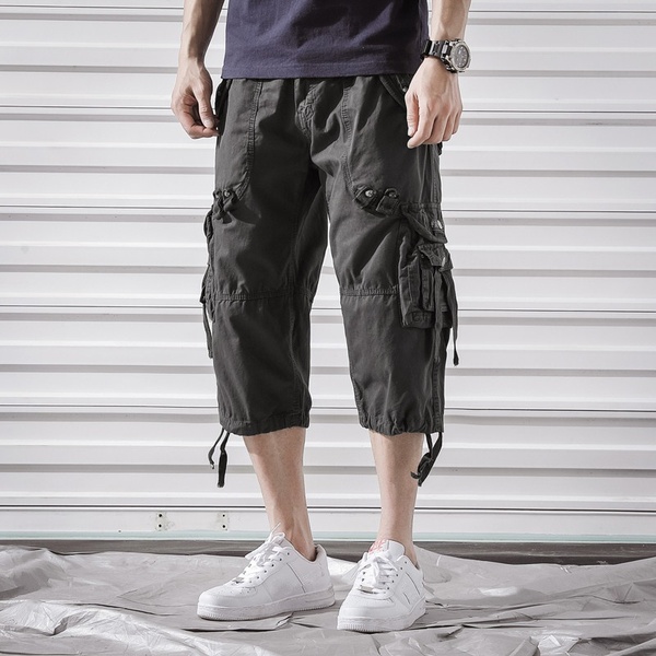 Men's Pants Cargo Shorts Men 2021 Arrival Summer Loose Multi Pockets Homme Streetwear