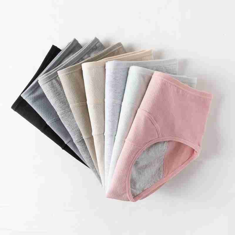 Mid Waist Period Briefs Lingerie Women Ladies Soft Menstrual Cotton Physiological Panties Proof Pants Underwear Leak J0A8