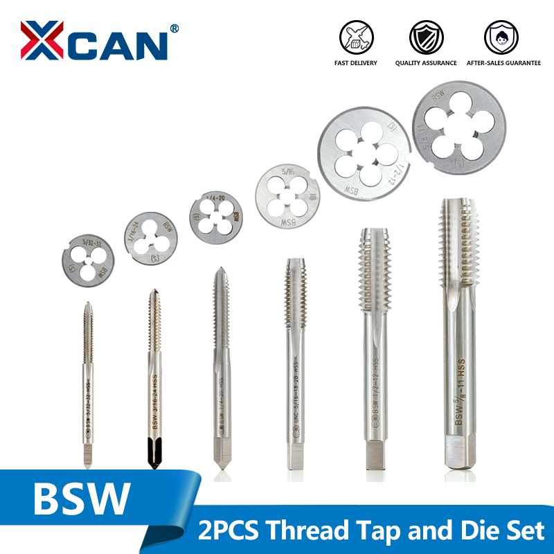 XCAN 2pcs Tap and Die Set Screw Thread Tap Drill HSS Right Hand Plug Die BSW 5/32-32 3/16-24 5-16-18 1/4-20 1/2-12 5/8-11
XCAN 2pcs Tap and Die Set Screw Thread Tap Drill HSS Right Hand Plug Die BSW 5/32-32 3/16-24 5-16-18 1/4-20 1/2-12 5/8-11
