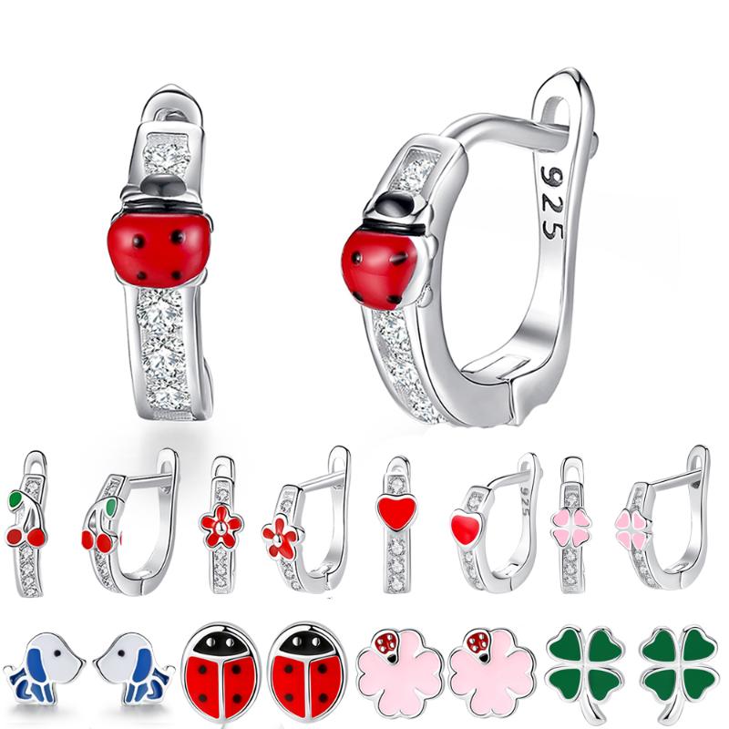 FOREWE Lovely Flower Clover Heart Cat Dog Animal 925 Sterling Silver Stud Earrings Enamel Crystal Earrings for Girls Children
FOREWE Lovely Flower Clover Heart Cat Dog Animal 925 Sterling Silver Stud Earrings Enamel Crystal Earrings for Girls Children