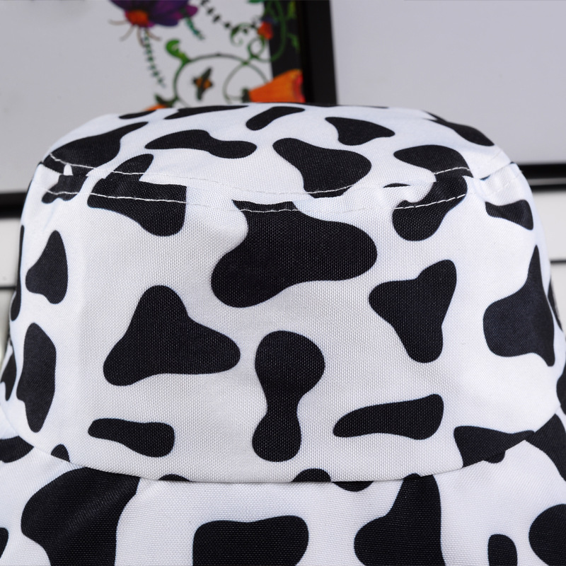 New Fashion Cow Print Hat White Black Bucket Hat Reversible Fisherman Caps Summer Hats For Women Gorras