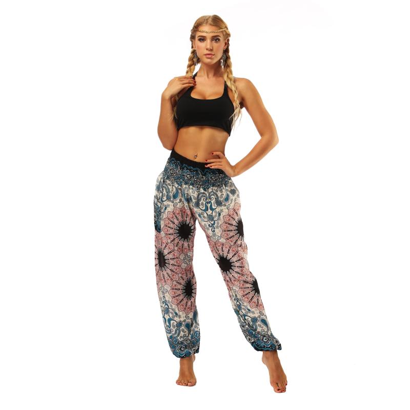 Fashion Sports Yoga Pants Printed High Waisted Women's Leggings Summer Beach Dance Bloomers Outdoor Gym Fitness Sportswear