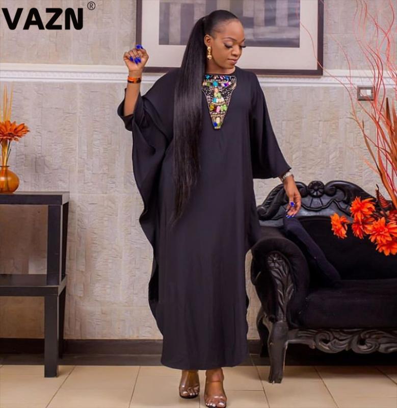 VAZN 2020 Free Size Elegant O-neck Full Sleeve Solid Maxi Long Loose Dress Street Women Casual Dress Sexy, Black
VAZN 2020 Free Size Elegant O-neck Full Sleeve Solid Maxi Long Loose Dress Street Women Casual Dress Sexy, Black