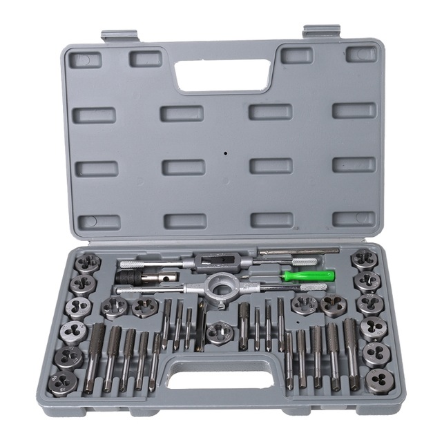 HS Tools 40 pcs Tap Die Set Hand Thread Plug Taps Handle Alloy Steel Inch Threading Tool With Case
HS Tools 40 pcs Tap Die Set Hand Thread Plug Taps Handle Alloy Steel Inch Threading Tool With Case