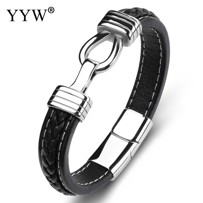 Punk Men Fashion Black PU Leather Wrap Bracelet Stainless Steel Leather Bangle Bracelet For Men Women Fashion Trendy Jewelry
Punk Men Fashion Black PU Leather Wrap Bracelet Stainless Steel Leather Bangle Bracelet For Men Women Fashion Trendy Jewelry