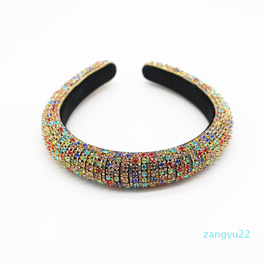 Wholesale -Full Crystal Headbands Hair Bands for Women Lady Shiny Padded Diamond Headband Hair Hoop Fashion Party Jewelry Accessories