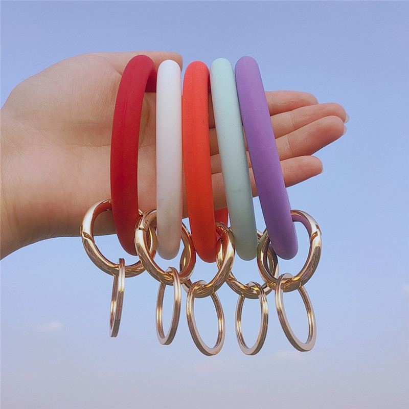 Fashion Soft Silicone Wristlet Bracelet Keychain for Women Colourful Round Car Key Chain Wrist Strap Keyring Jewelry Accessories
Fashion Soft Silicone Wristlet Bracelet Keychain for Women Colourful Round Car Key Chain Wrist Strap Keyring Jewelry Accessories